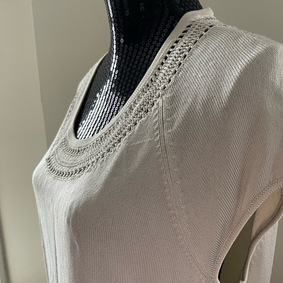 Jones New York Cream Silky Knit Cap Sleeve Sweater Size XL - Picture 2 of 8